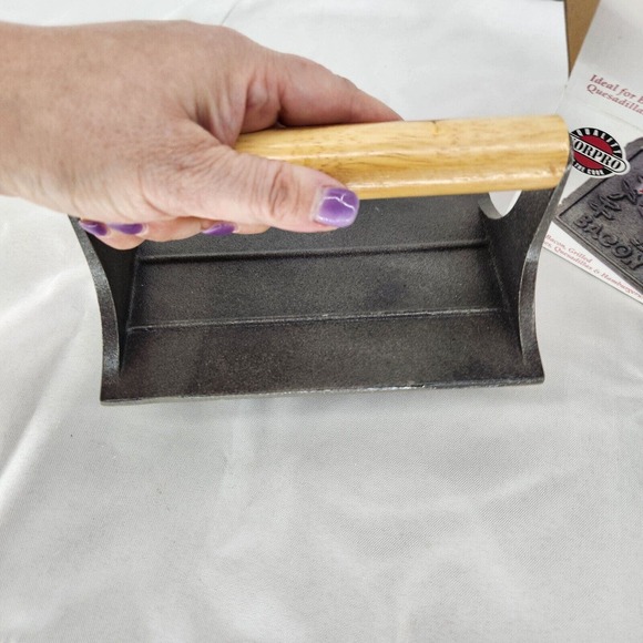 NORPRO NEW Old Stock BACON GRILL PRESS New In Box #1400 Cast Iron - Picture 3 of 4